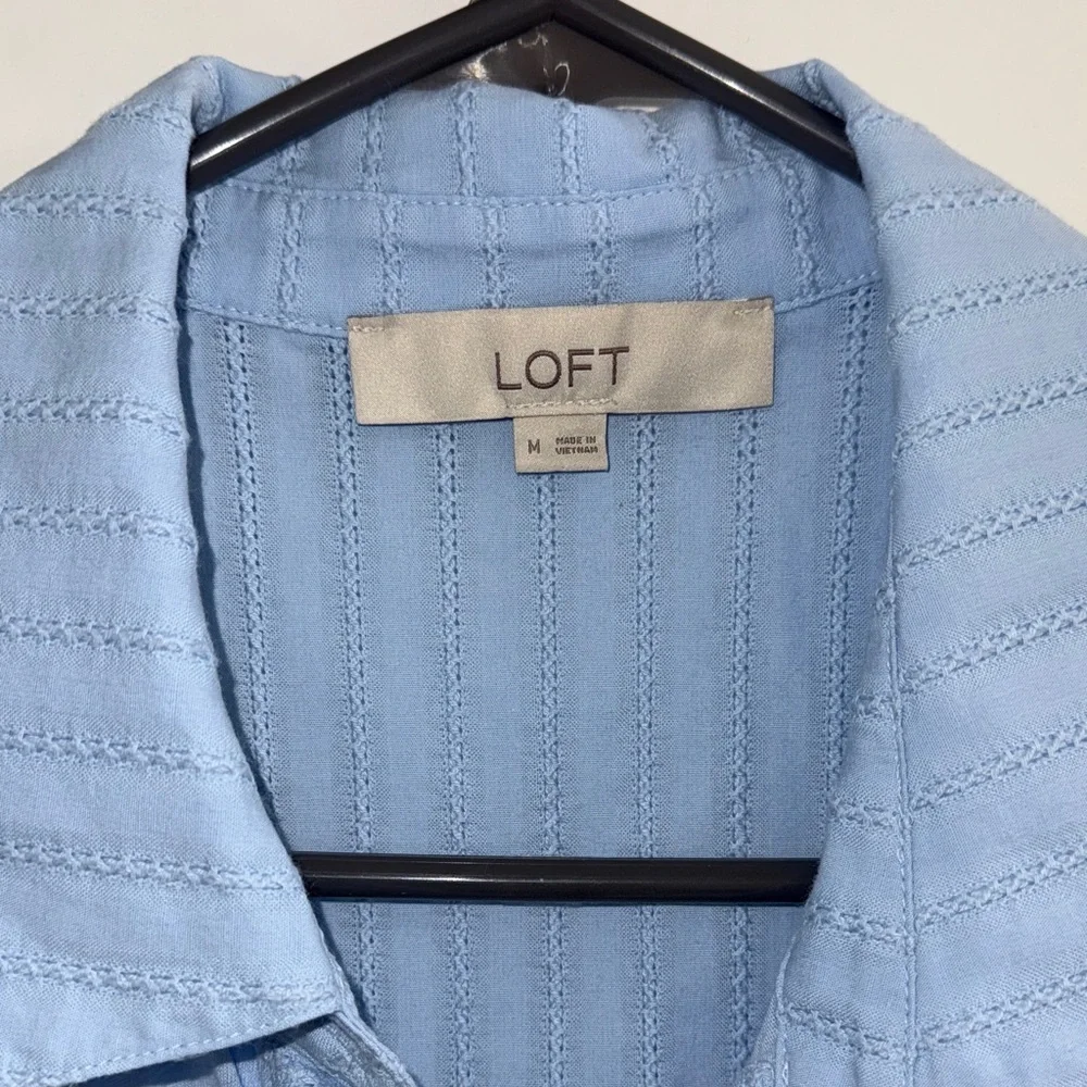 LOFT Sky Blue Button Down Shirt - Picture 3 of 6